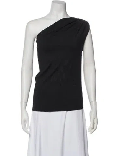 Pre-owned Anine Bing One-shoulder Sleeveless Top In Black