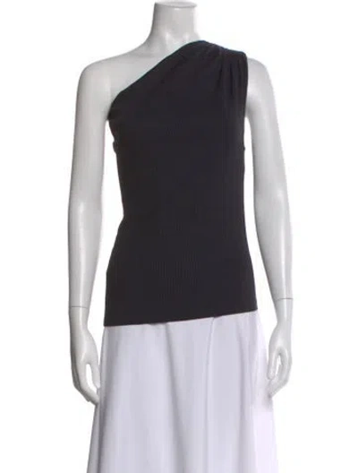 Pre-owned Anine Bing One-shoulder Sleeveless Top In Black