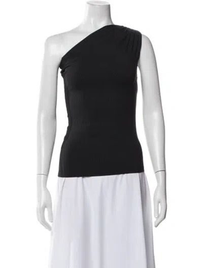 Pre-owned Anine Bing One-shoulder Sleeveless Top In Black