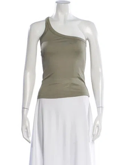 Pre-owned Anine Bing One-shoulder Sleeveless Top In Green