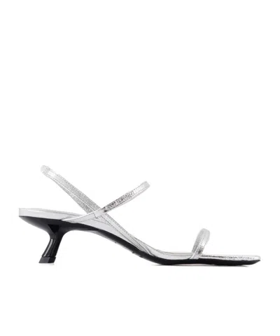 Anine Bing Silver Hilda Heeled Sandals