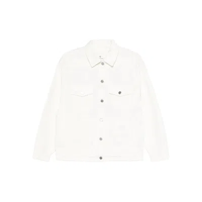 Anine Bing Long-sleeved Denim Jacket In White