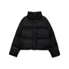 Anine Bing Puffer Jacket Dorian Quilted High Collar In Black