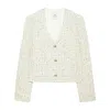 Anine Bing Anitta Checked Tweed Blazer In White