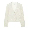 Anine Bing Anitta Checked Tweed Blazer In White