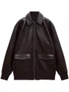 Anine Bing Oversized Brown Leather-like Kelanie Jacket In Black