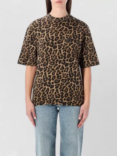 Anine Bing Beth Mini Dress Black And Brown Leopard In Animal Print