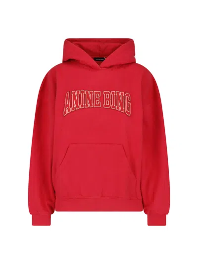 Anine Bing Oversized Logo Hoodie In Red