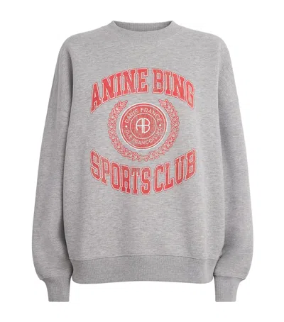 Anine Bing Oversized Miles Collegiate Sweatshirt In Gray
