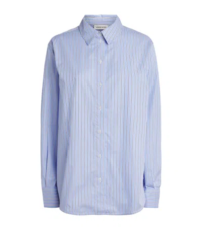 Anine Bing Oversized Stripe Essie Shirt In Blue