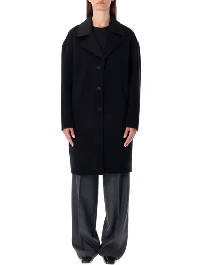 Anine Bing Oversized Wool Blend Coat In Black
