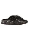 Anine Bing Padded Cross Strap Sliders In Black