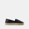 Anine Bing Paloma Espadrilles Flat Shoes - Leather - Black In Black