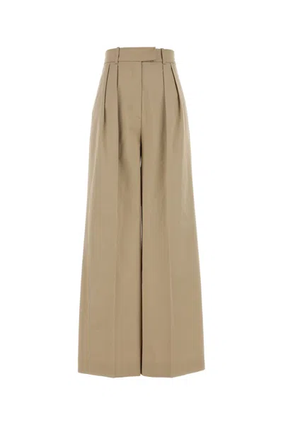 Anine Bing Beige Stretch Cotton Wide-leg Lout Pant In Brown