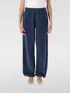 Anine Bing Elastic Waistband Relaxed Fit Trousers In Blue