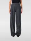 Anine Bing Dark Grey Wide-leg Wool Trousers In Gray