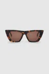 Shop Anine Bing Paris Sunglasses In Dark Tortoise