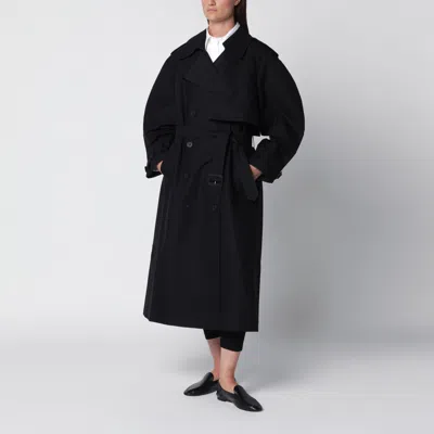 Anine Bing Pascale Cotton Maxi Trench Coat In Black