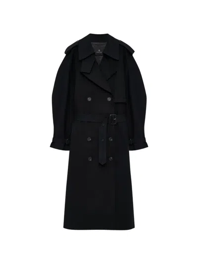 Anine Bing Womens Black Pascale Cotton Maxi Trench Coat In Blue