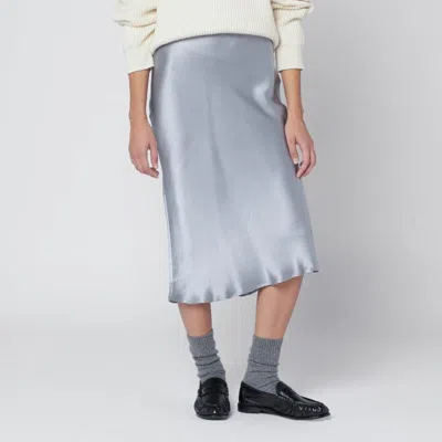ANINE BING ANINE BING  PASTEL BLUE SILK MIDI SKIRT