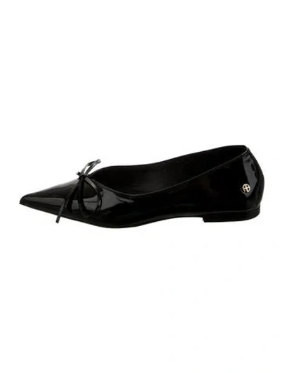 Pre-owned Anine Bing Patent Leather Ballet Flats In Black
