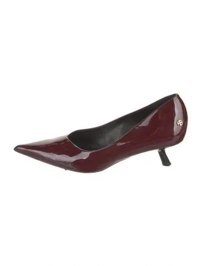 Pre-owned Anine Bing Patent Leather Pumps In Burgundy