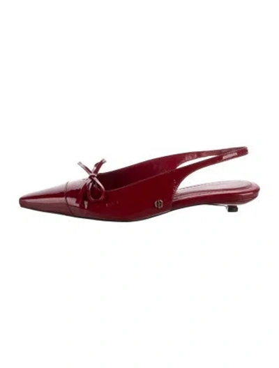 Pre-owned Anine Bing Patent Leather Slingback Flats In Red