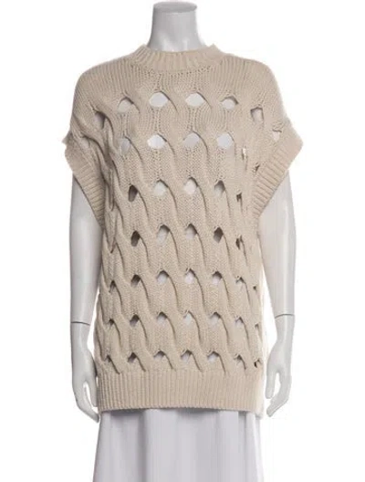 Pre-owned Anine Bing Patterned Crew Neck Sweater In Green