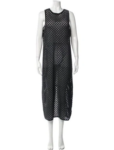 Pre-owned Anine Bing Patterned Midi Length Dress In Black