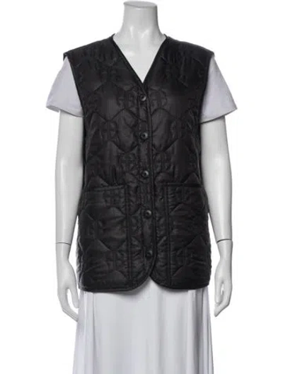 Pre-owned Anine Bing Patterned Vest In Black