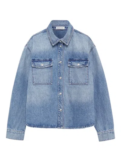 Anine Bing Paxton Shirt In Blue