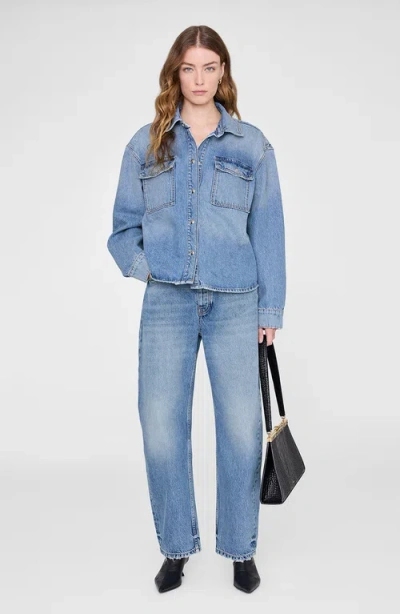 Anine Bing Blue Paxton Denim Shirt