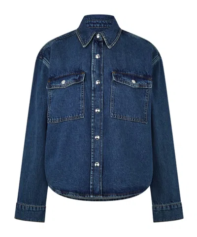 Anine Bing Paxton Shirt In Blue