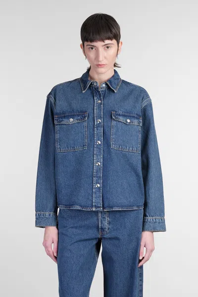 ANINE BING PAXTON SHIRT IN BLUE COTTON