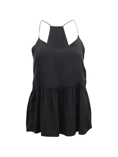 Pre-owned Anine Bing Peplum Hem Camisole Top In Black