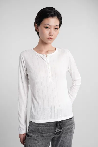 ANINE BING PIA KNITWEAR IN WHITE POLYESTER