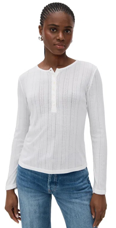 Anine Bing Pia Long Sleeve Tee Off White