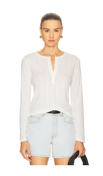 Anine Bing Pia Long Sleeve Tee In White