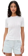 Anine Bing Pia Tee Off White In Blue