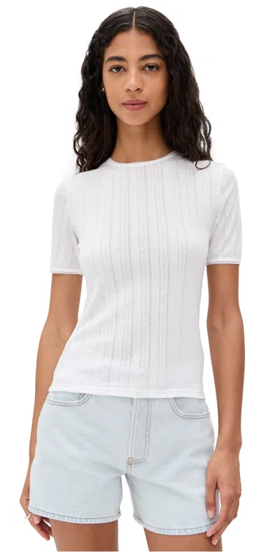 Anine Bing Pia Tee Off White In Blue