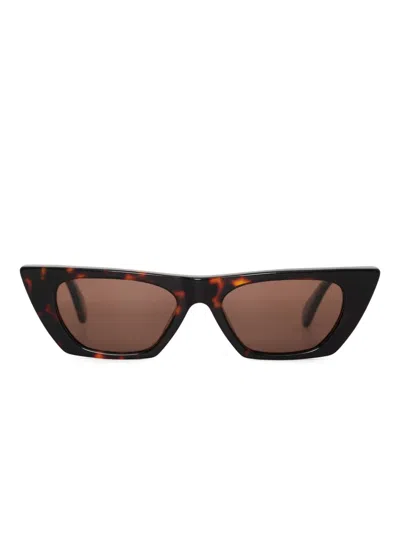 Anine Bing Pierre Tortoiseshell Cat-eye Sunglasses In Black