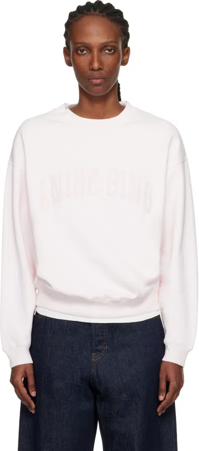Anine Bing Pink Spencer '' Sweatshirt In White