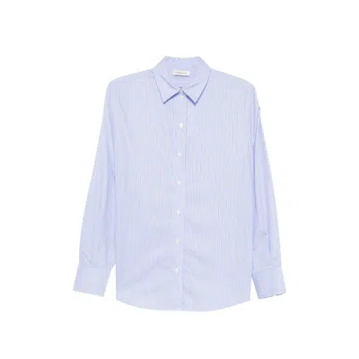 Anine Bing Pinstriped Cotton Shirt In Blue