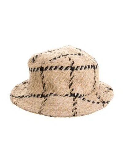 Pre-owned Anine Bing Plaid Bucket Hat In Neutral