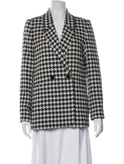 Pre-owned Anine Bing Plaid Print Blazer In Black