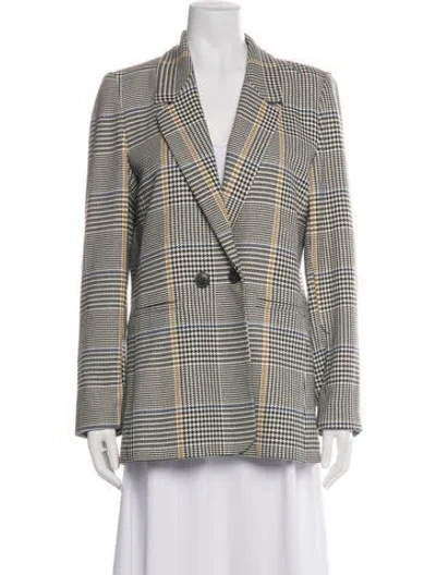 Pre-owned Anine Bing Plaid Print Blazer In Black