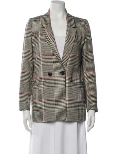 Pre-owned Anine Bing Plaid Print Blazer In Black