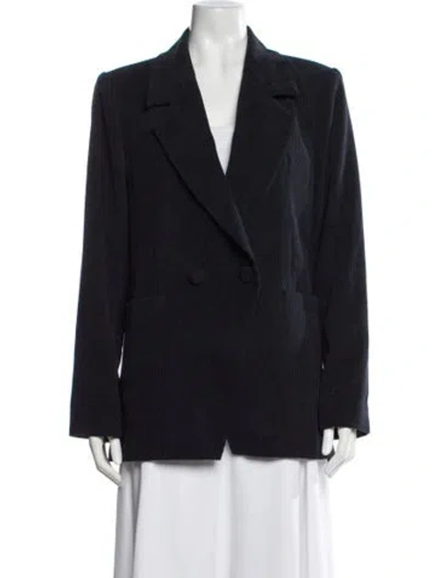 Pre-owned Anine Bing Plaid Print Blazer In Blue