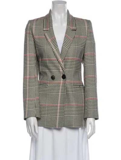 Pre-owned Anine Bing Plaid Print Blazer In Blue