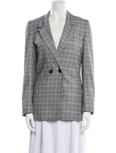 Pre-owned Anine Bing Plaid Print Blazer In Gray